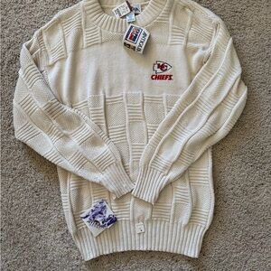 Vintage Antigua Sports NFL Chiefs Cream Knit Sweater NWT 80s/90s Men’s Medium